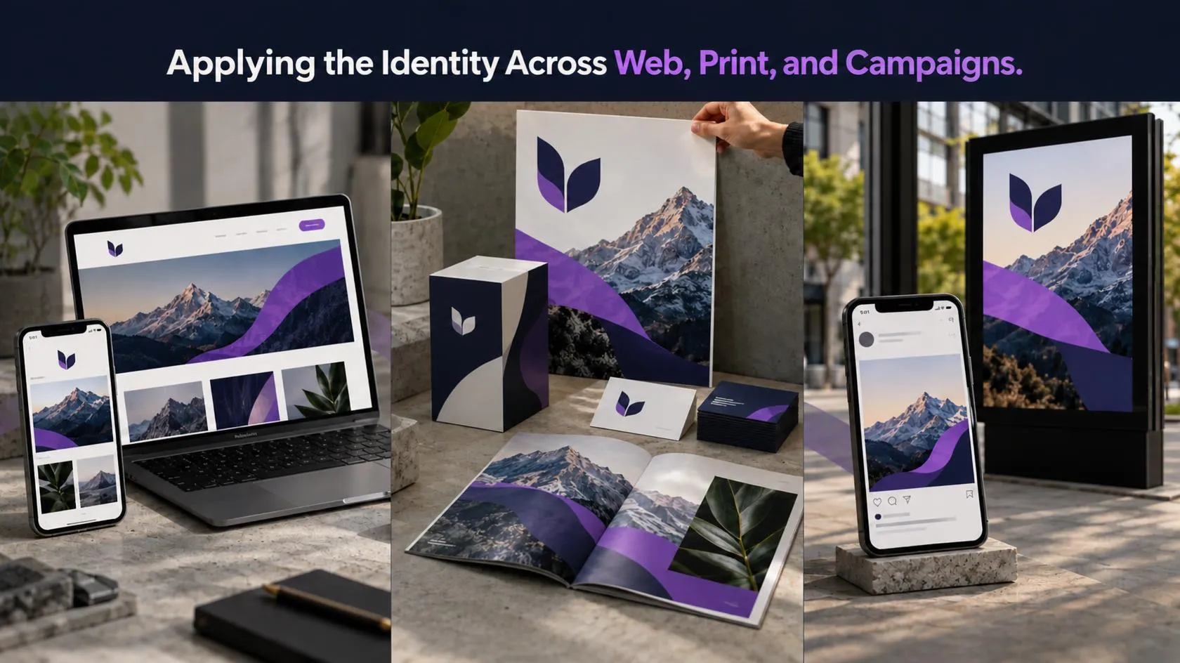 Applying the identity across web, print, and campaigns
